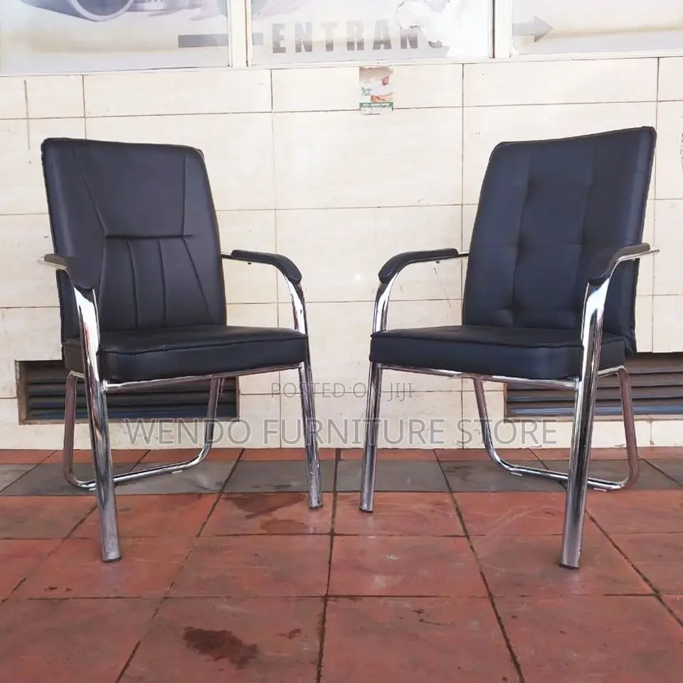 Office Chair : Q12 Black Faux Leather Visitor Office Chair,