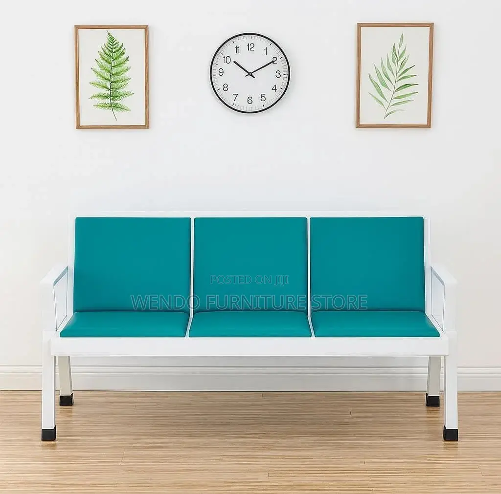 Office Bench : Q12 Green and White 3-Seater Waiting Bench