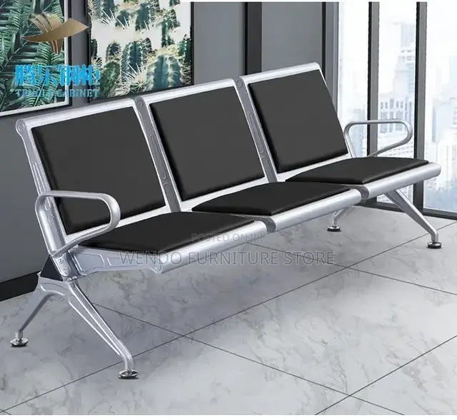 Office Bench : 3-Link Padded Heavy-Duty Waiting Bench