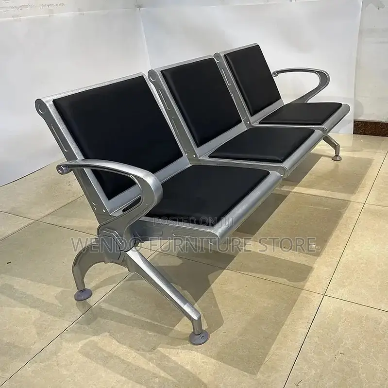 Office Bench : 3-Link Padded Heavy-Duty Waiting Bench