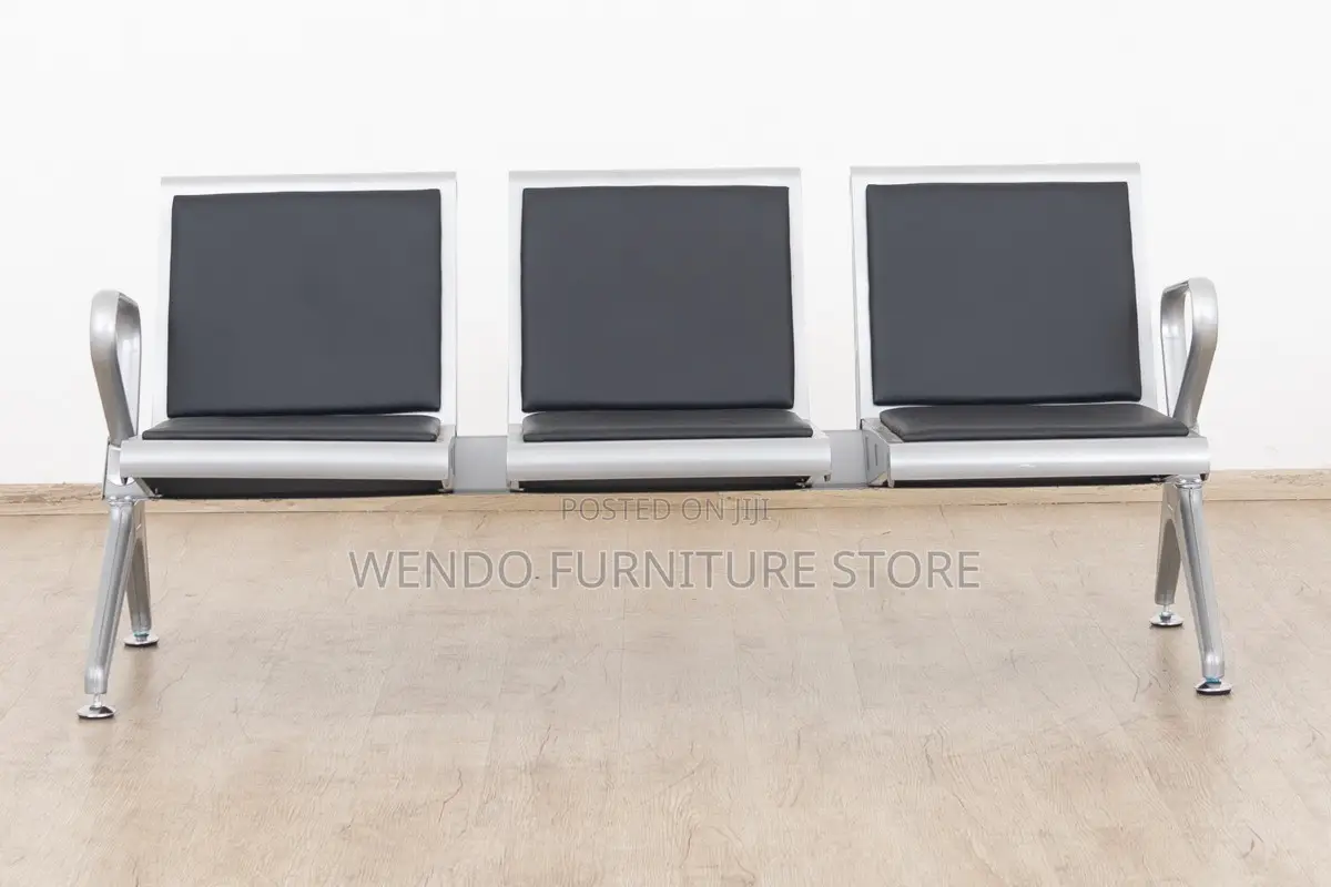 Office Bench : 3-Link Padded Heavy-Duty Waiting Bench