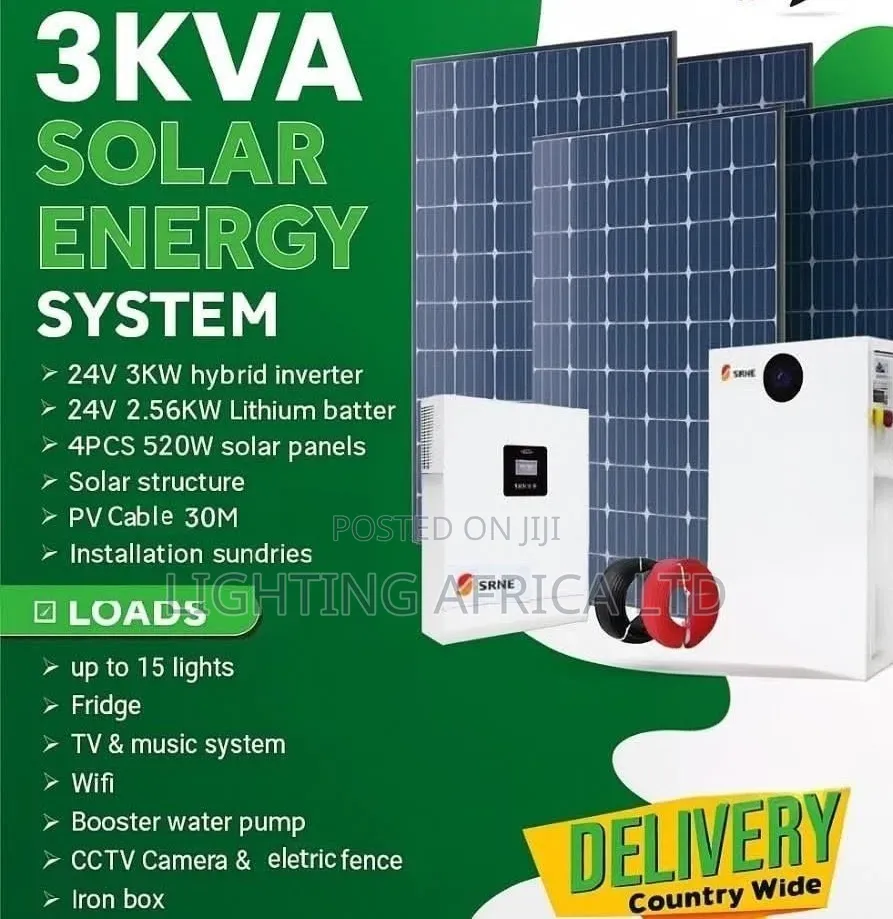 3kva - 2.56kwh Total Off-Grid Home Solar Package (4)520 Watts Solar
