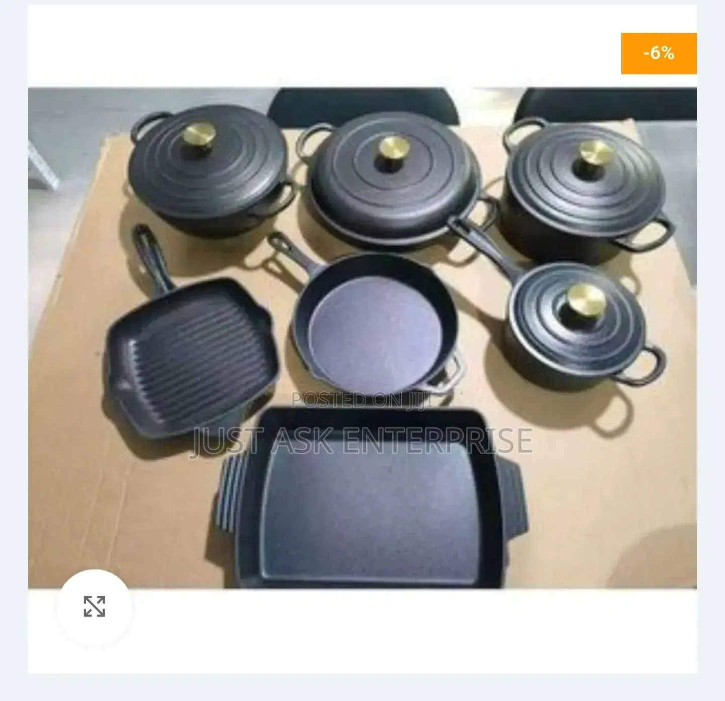 11pcs - Die Cast Iron Box Cookware Sufuria Set