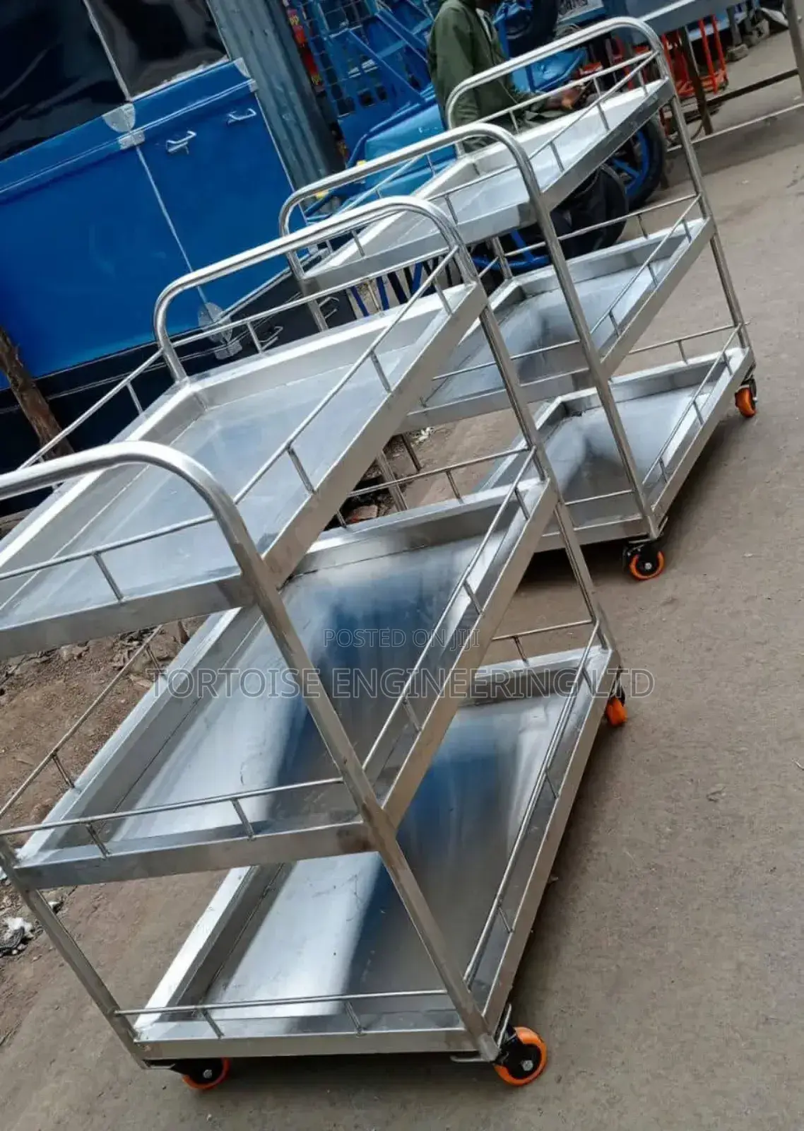 Stainless Steel Food Trolley for Hospital and Restaurants Size 1200mm