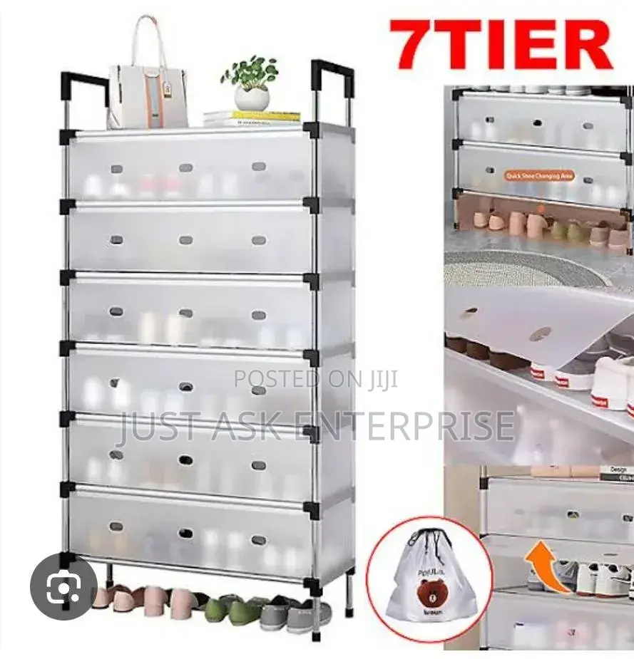 7-Layer Multifunctional Shoe Rack With a Dust-Proof Cover