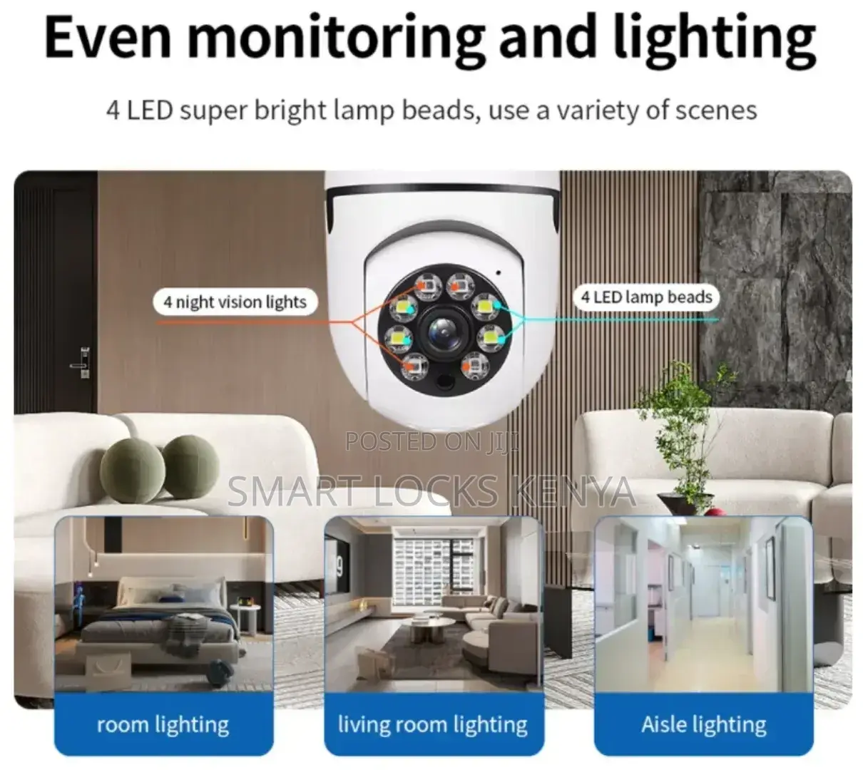 CCTV Bulb Camera Dual Lens PTZ Bulb Camera 360° 1080p With Motion