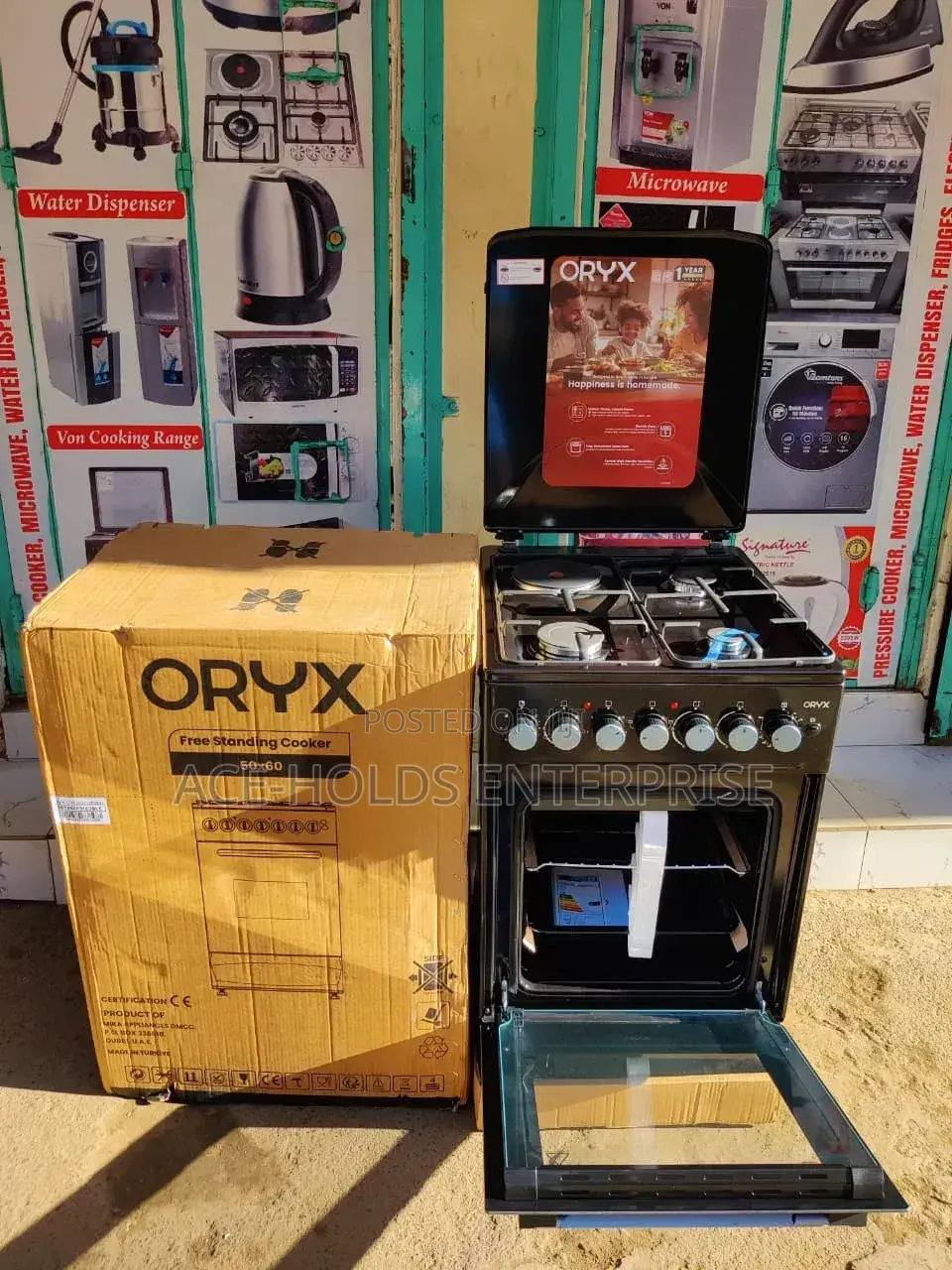 Oryx Standing Gas Cooker 50*60 - 3gas, 1 Electric With Electric Oven