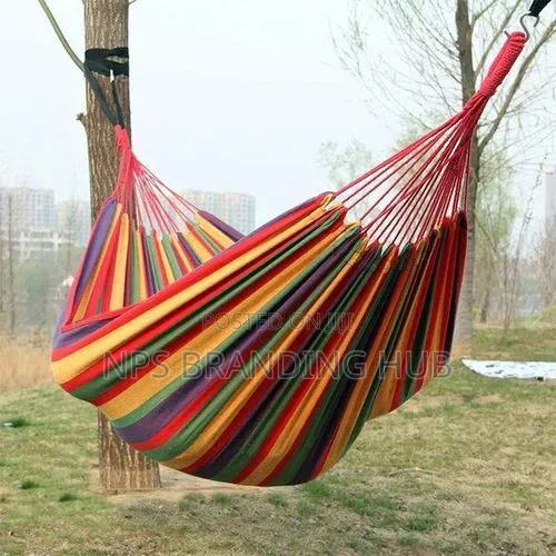 Stripped Outdoor Hammock Heavy Load Bearing Can Hold 2 People. Cn