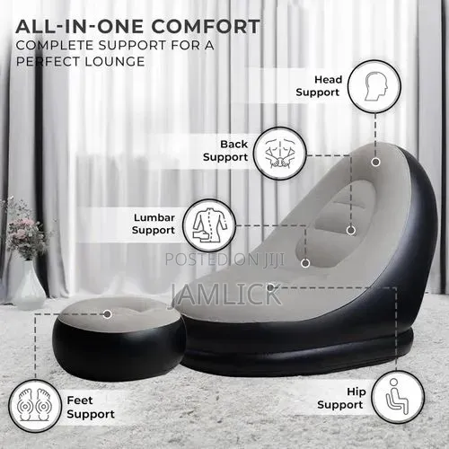 2in1 Inflatable Sofa With Foot Rest Stool Manual Pump - Pm