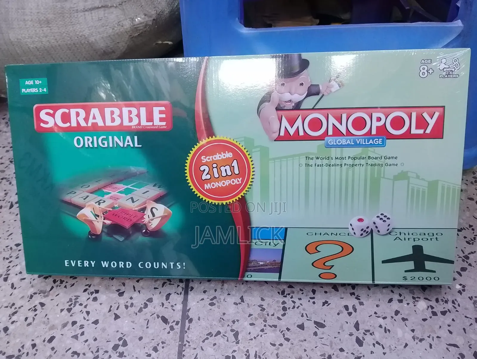 2 in 1 Scrabble and Monopoly Board Game Set - Km