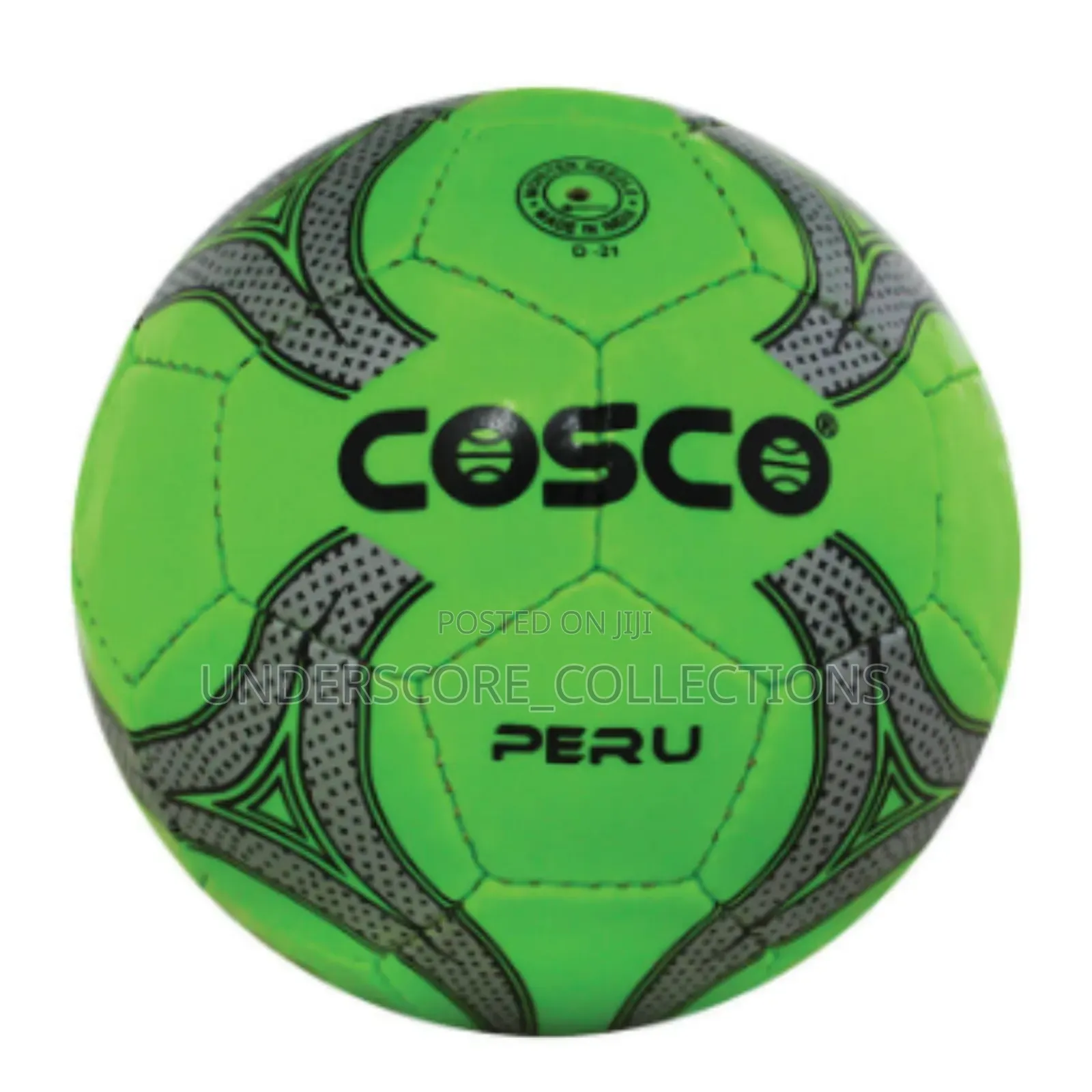 Cosco Peru Size 5 Football in a Vibrant Lime Green and Gray Colorway