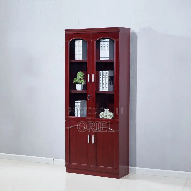 Wooden Cabinet : 2-Door Mahogany Finish Office Filing Cabinet