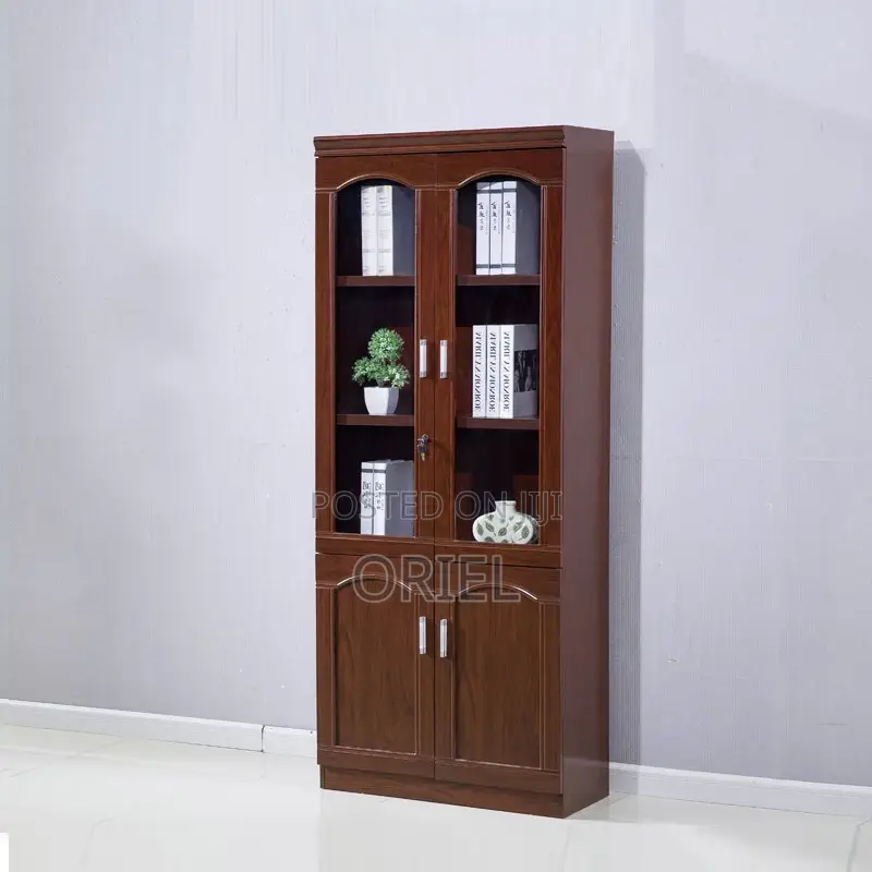 Wooden Cabinet : 2-Door Mahogany Finish Office Filing Cabinet