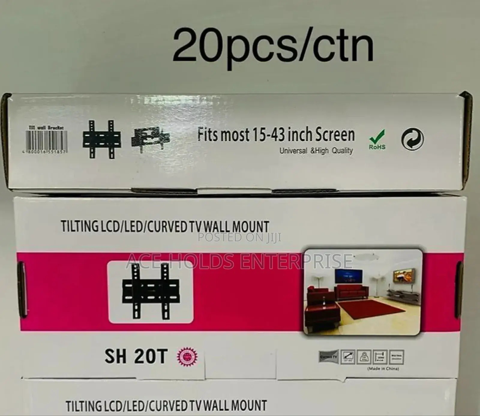 20t Tilting Steel Wall Mount - 15"-43" Tv