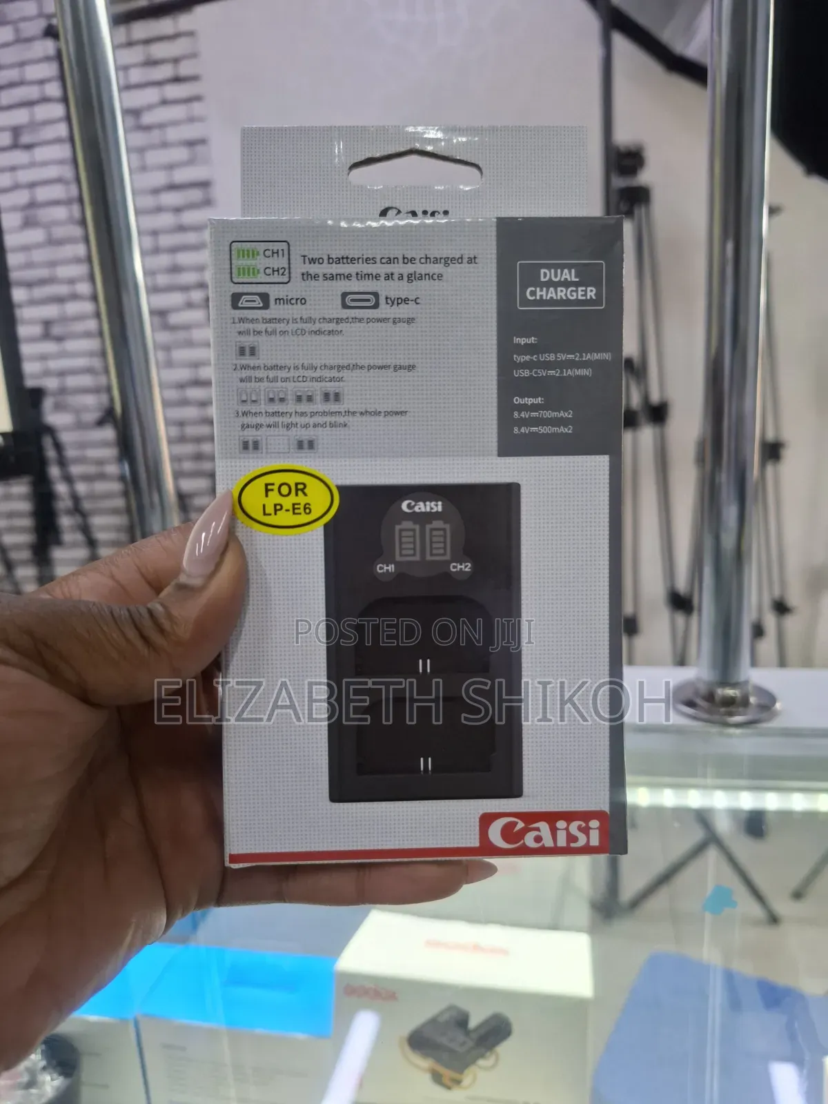 Caisi Dual Charger for Canon Lp-E6 Battery