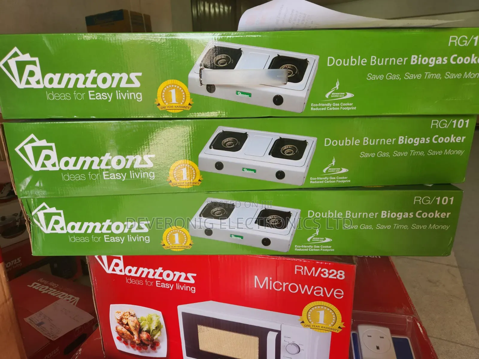 *Ramtons 2burner Biogas Cooker Rg101