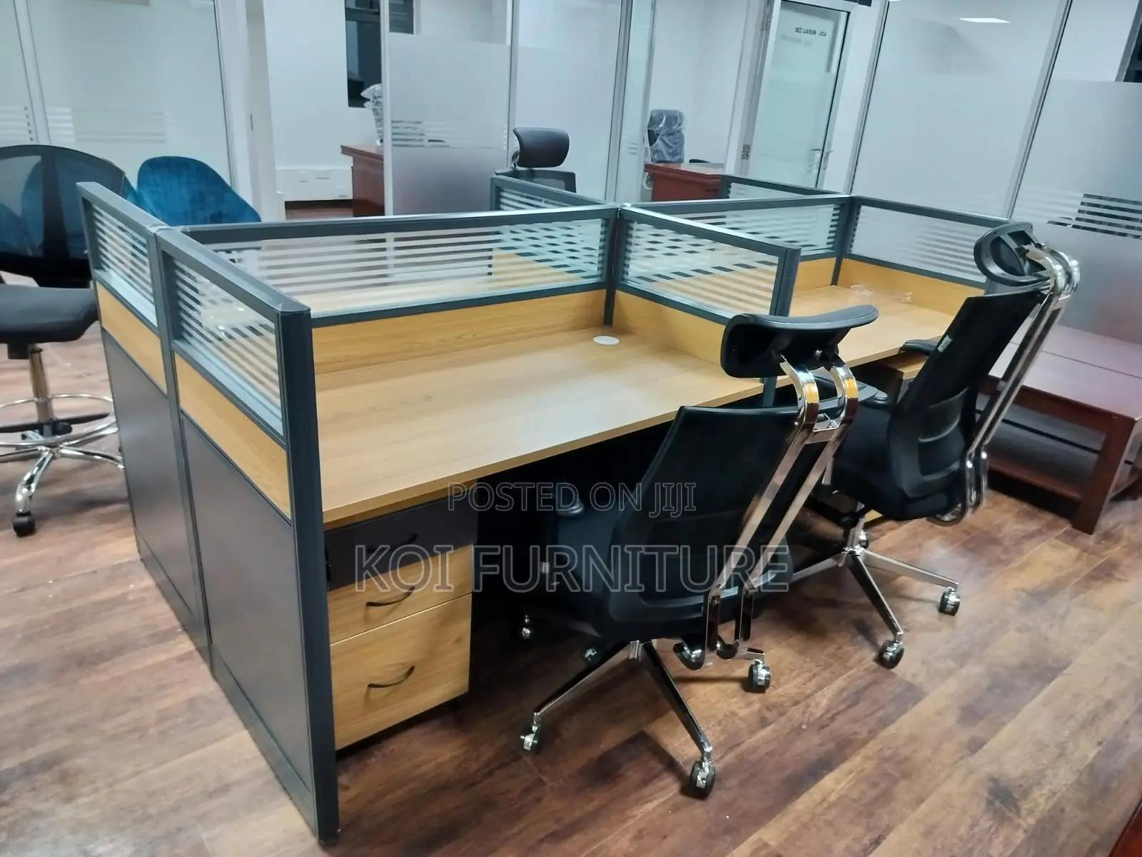 Office Desk : Zima 4-Way Office Workstation Desk