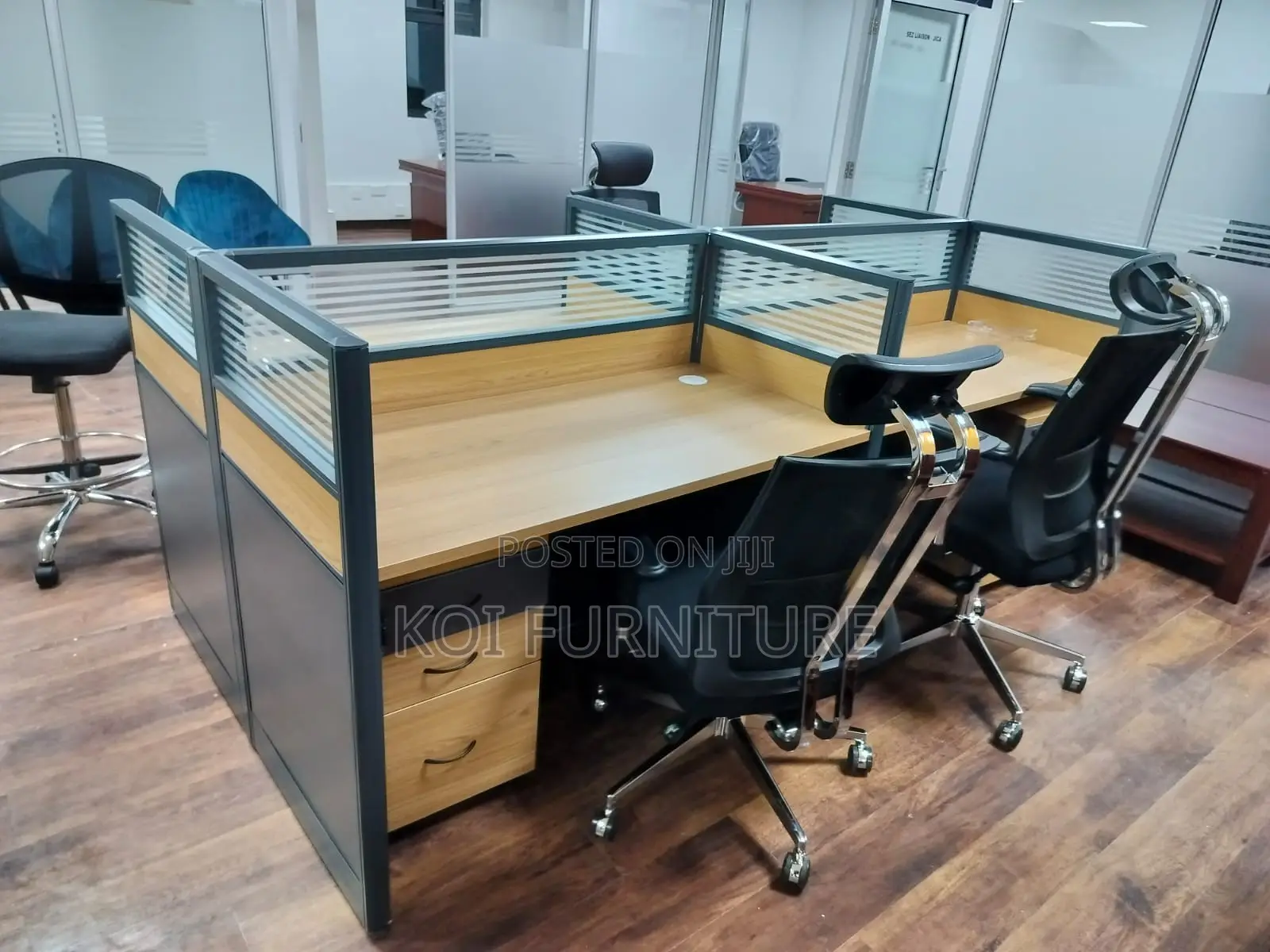 Office Desk : Zima 4-Way Office Workstation Desk