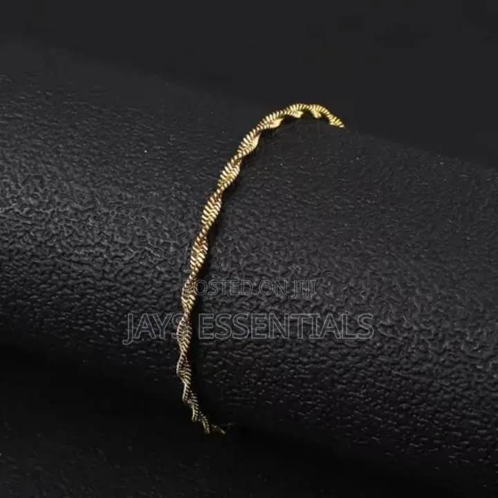 Minimalist, Gold-tone, Stainless Steel Bracelets.