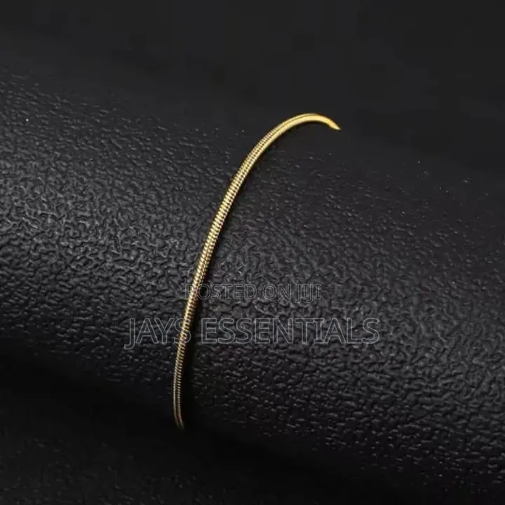 Minimalist, Gold-tone, Stainless Steel Bracelets.
