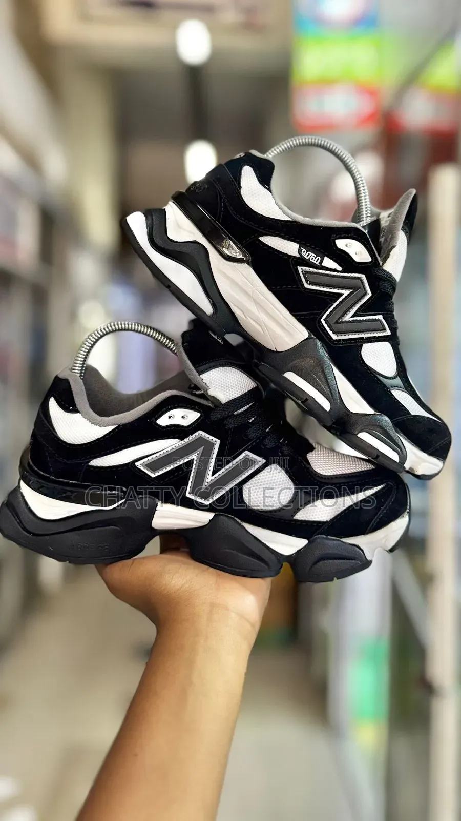 Black and White Spot New Balance 9060s Size 36 to 45