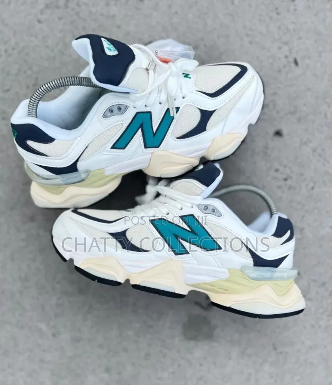 White and Blue Spot New Balance 9060s Size 36 to 45