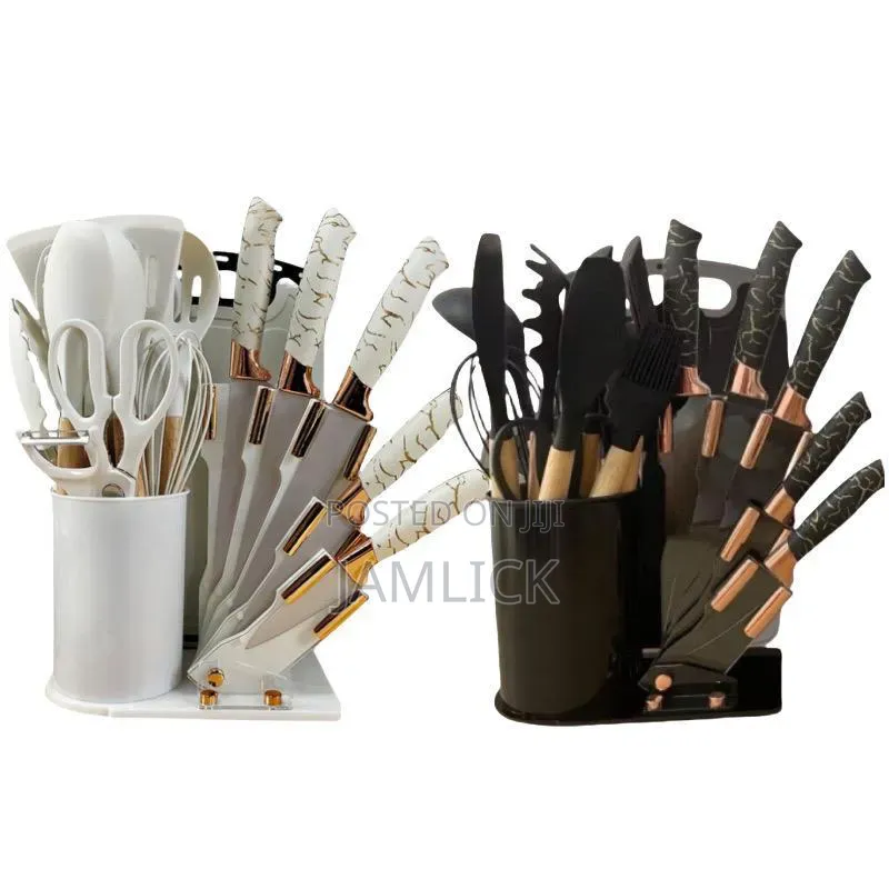 19pcs Marble Heat Resistant Silicone Kitchen Spoon Set –Cr