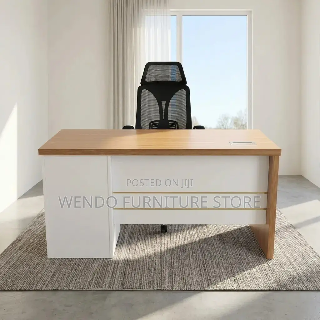 Office Desk : F1 1.4m Executive Office Desk -Gold Accent Stripes