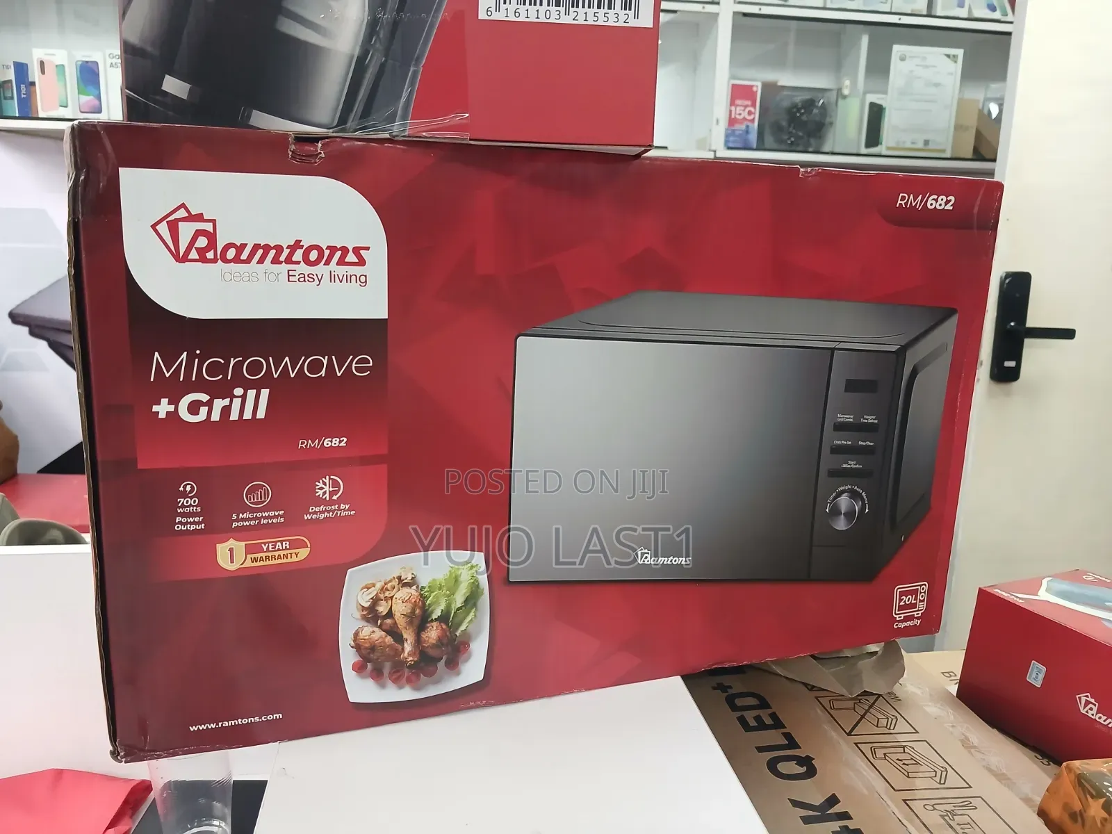 Ramtons 20 Liters Microwave With Grill Mirror Finish – Rm/682