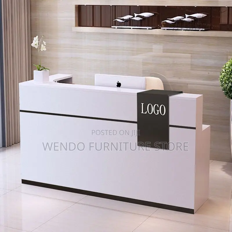 Office Desk : G6 Modern White And Black Melamine Reception Desk,