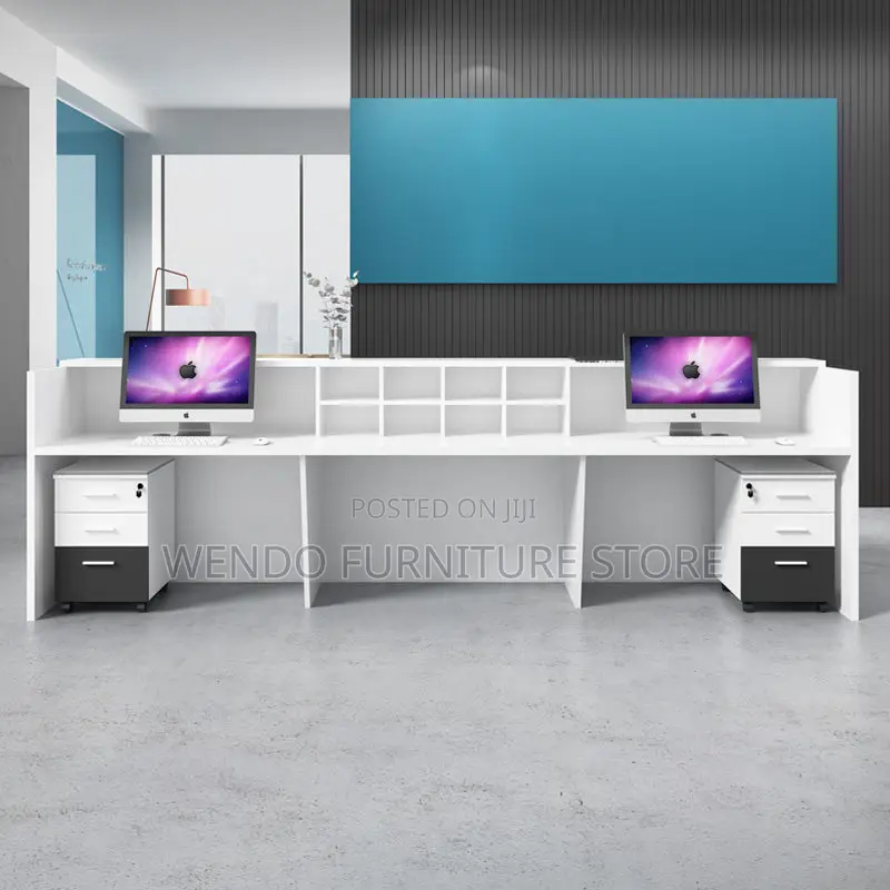Office Desk : G6 Modern White And Black Melamine Reception Desk,