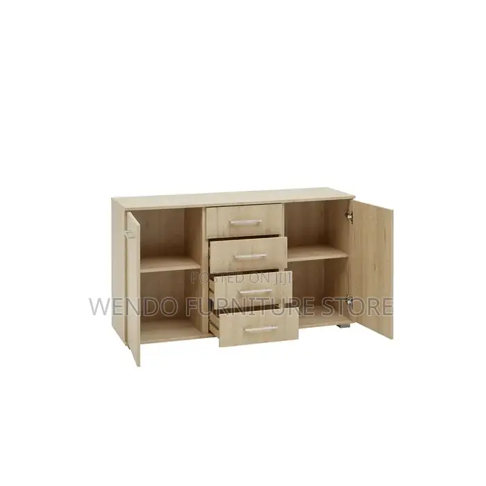 Cabinet : Modern Walnut Wood Office Credenza With Drawers and Cabinets