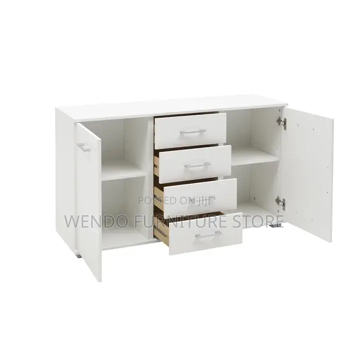 Cabinet : Modern Walnut Wood Office Credenza With Drawers and Cabinets