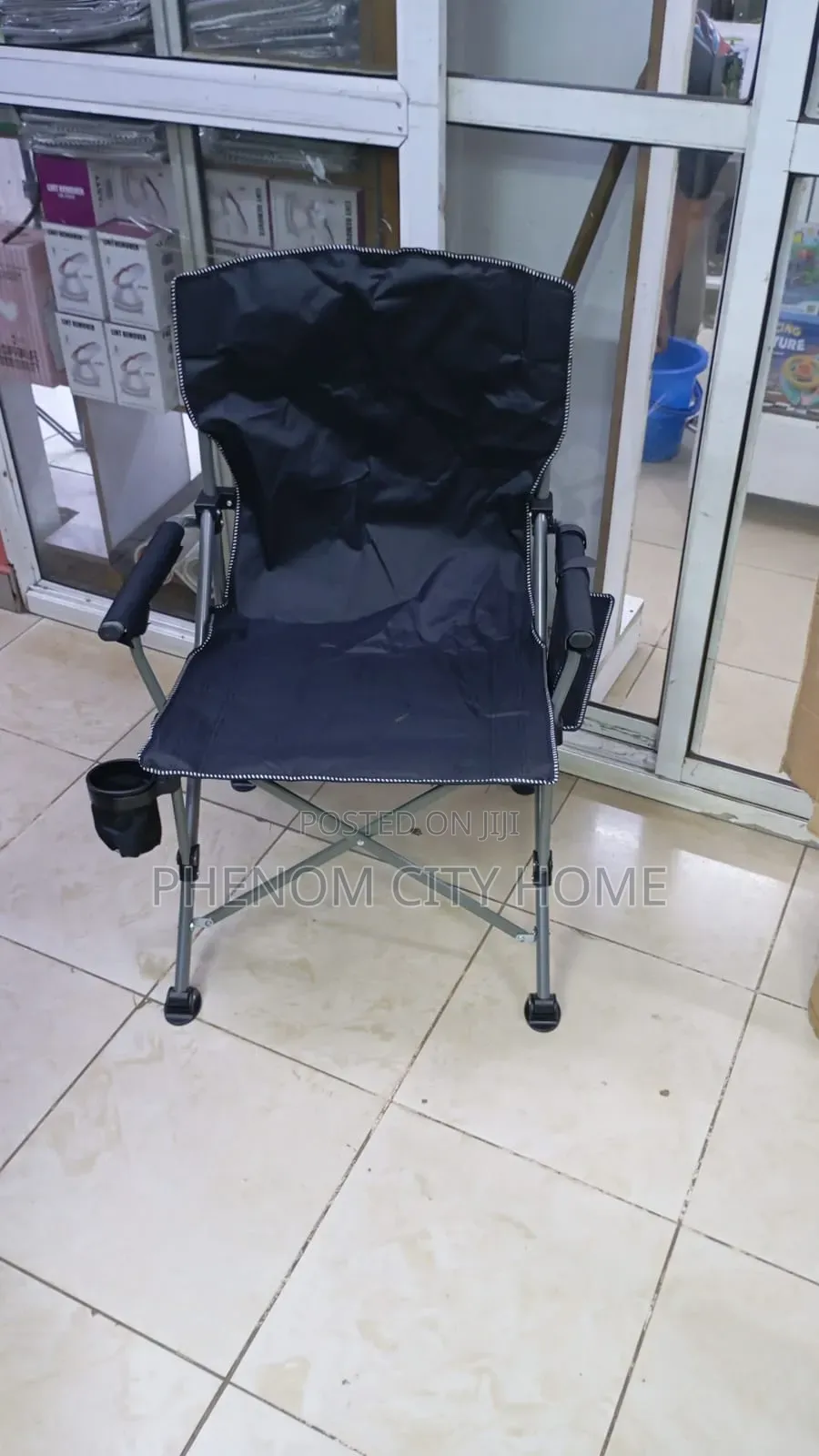Black Heavy Duty Camping Chair