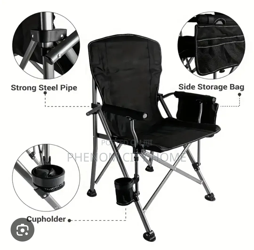 Black Heavy Duty Camping Chair