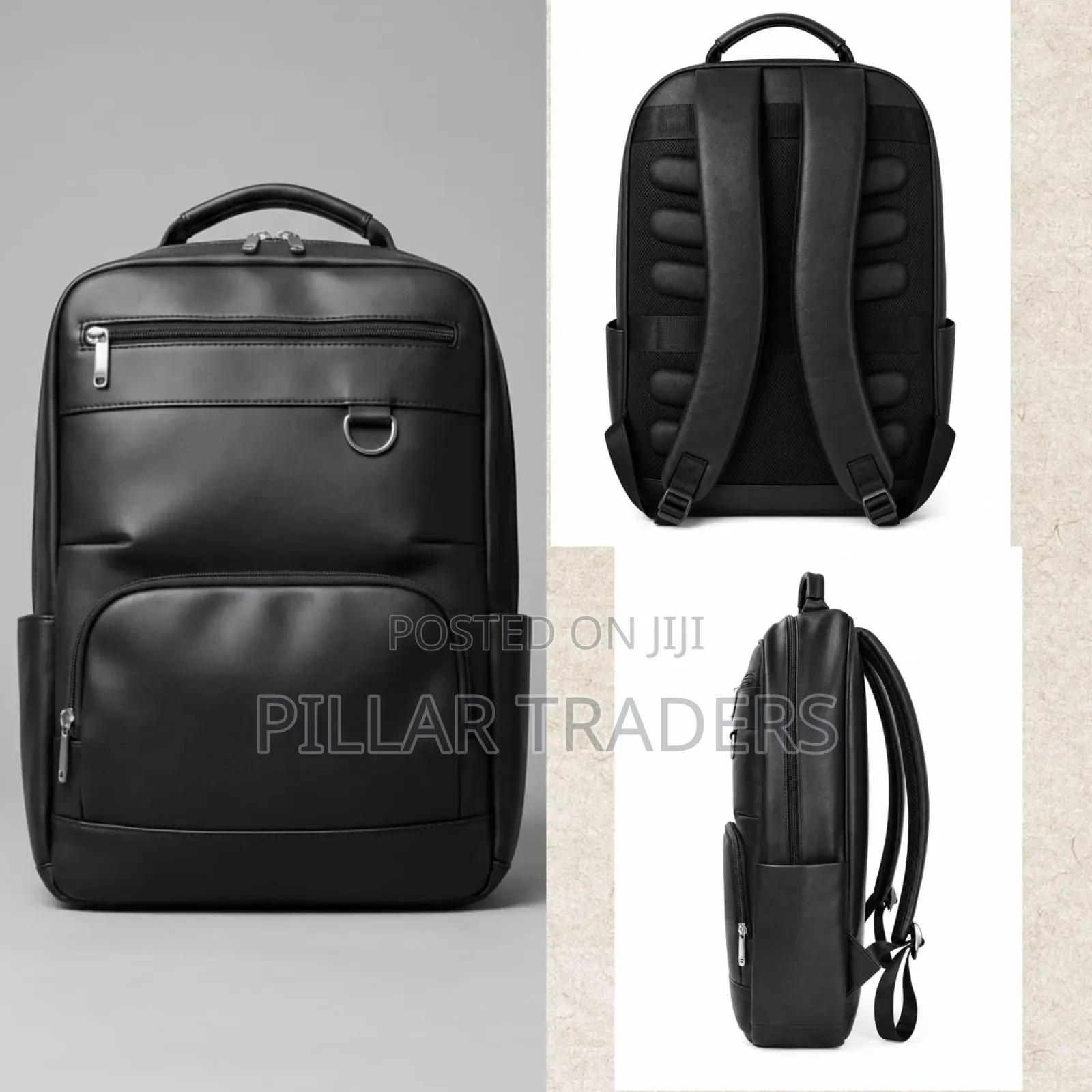 Luxury Leather Laptop Backpack – Waterproof Business Bag