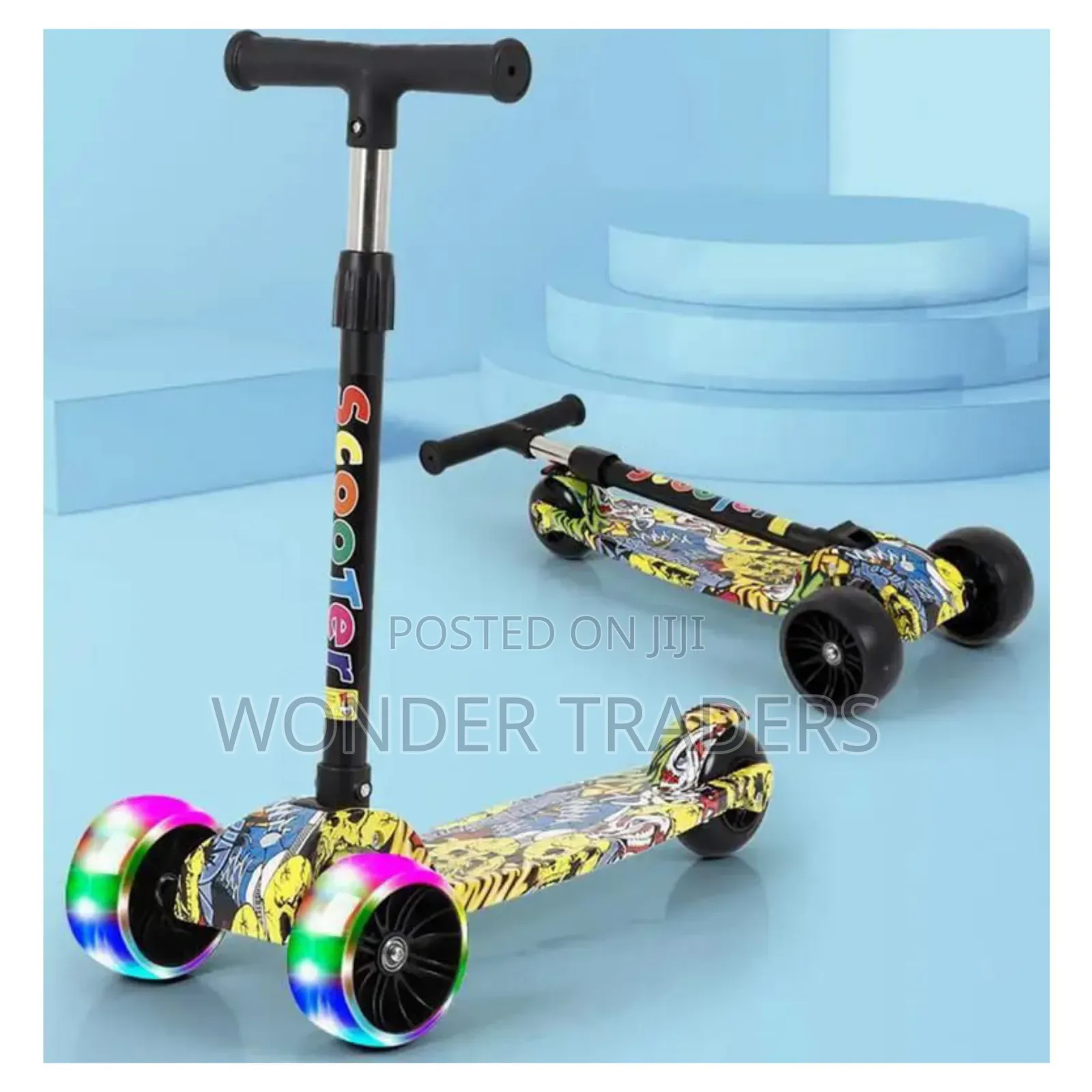 Graffiti Scooter *Foldable *Wide Wheels " Wheels Light Up