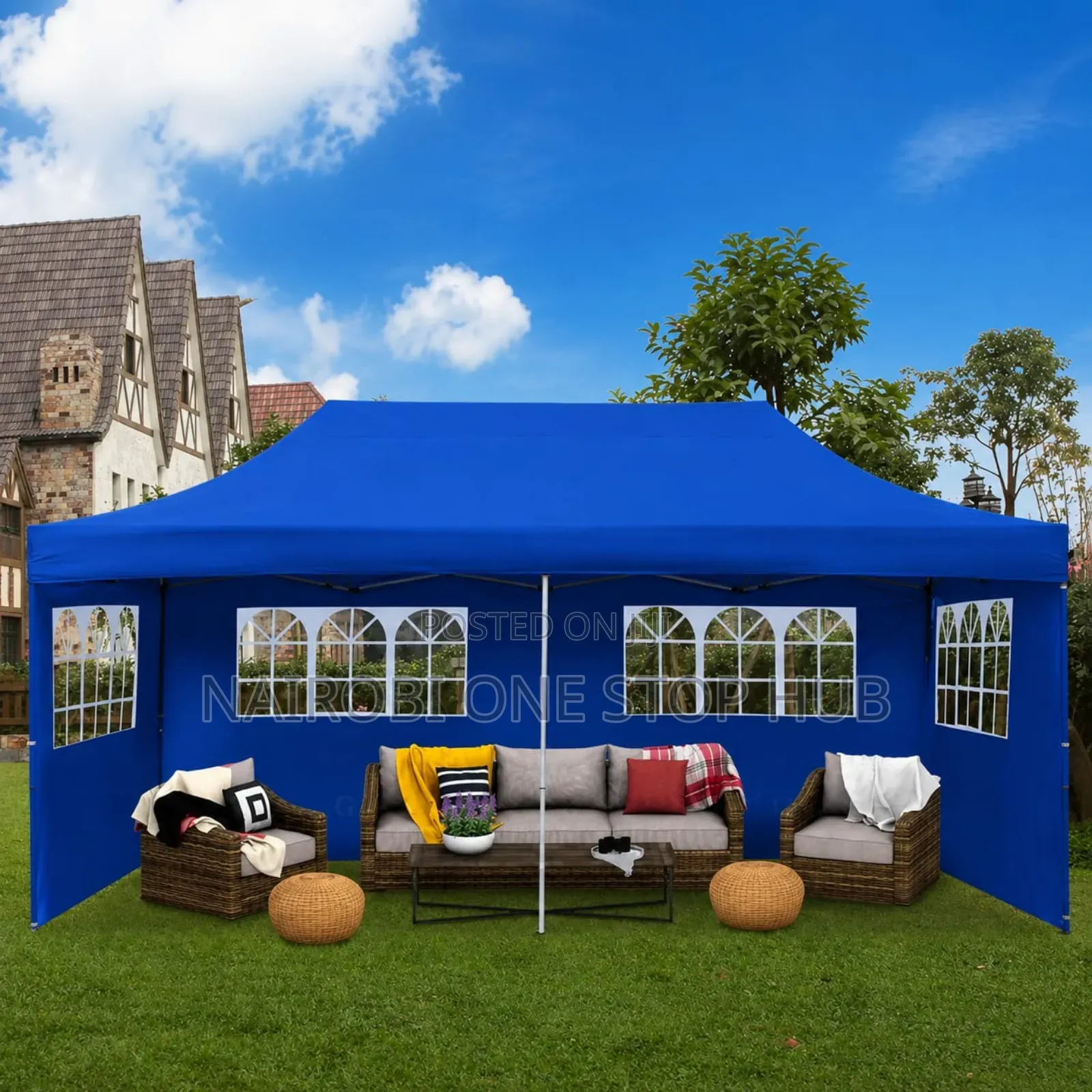 Canopy Tent Gazebo With Windows 3m×6m