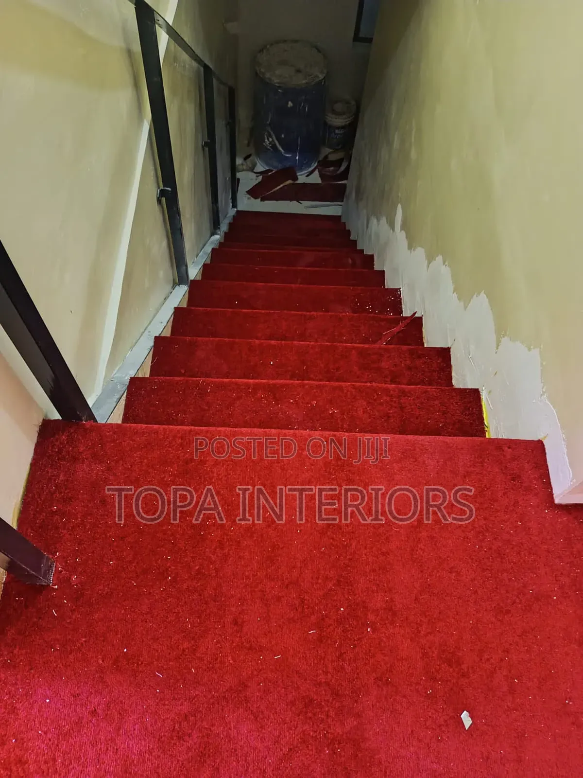 Thick Fluffy Maroon Stairs Wall to Wall Carpets to Cushion Falls