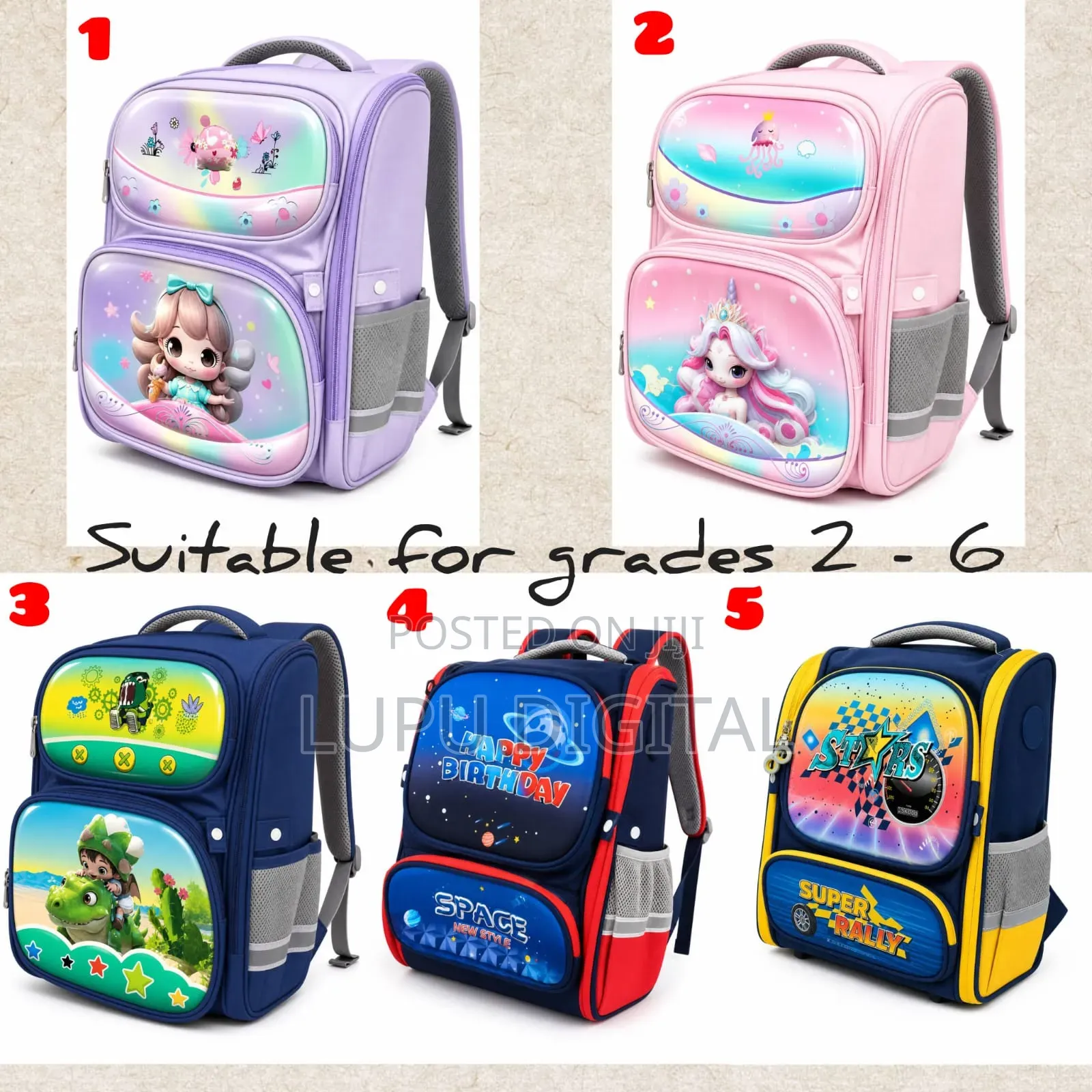 3d Hard Shell Front Cartoon Themed School Bags
