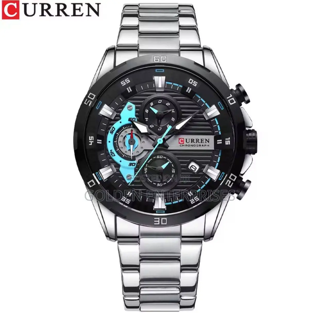 Black Silver Curren Gents Watch #8402