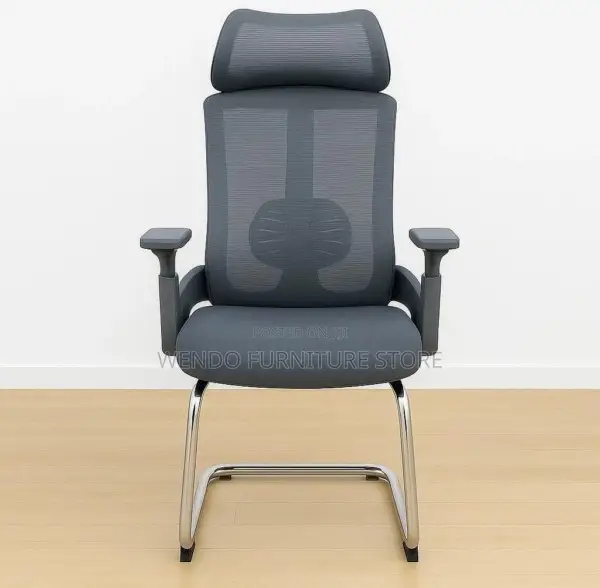 Office Chair : Black Mesh Back Visitor Office Chair - Chrome Base