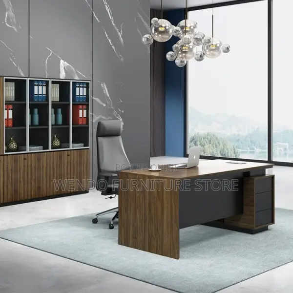 Office Desk : 1.2m Contemporary L-Shaped Executive Office Desk