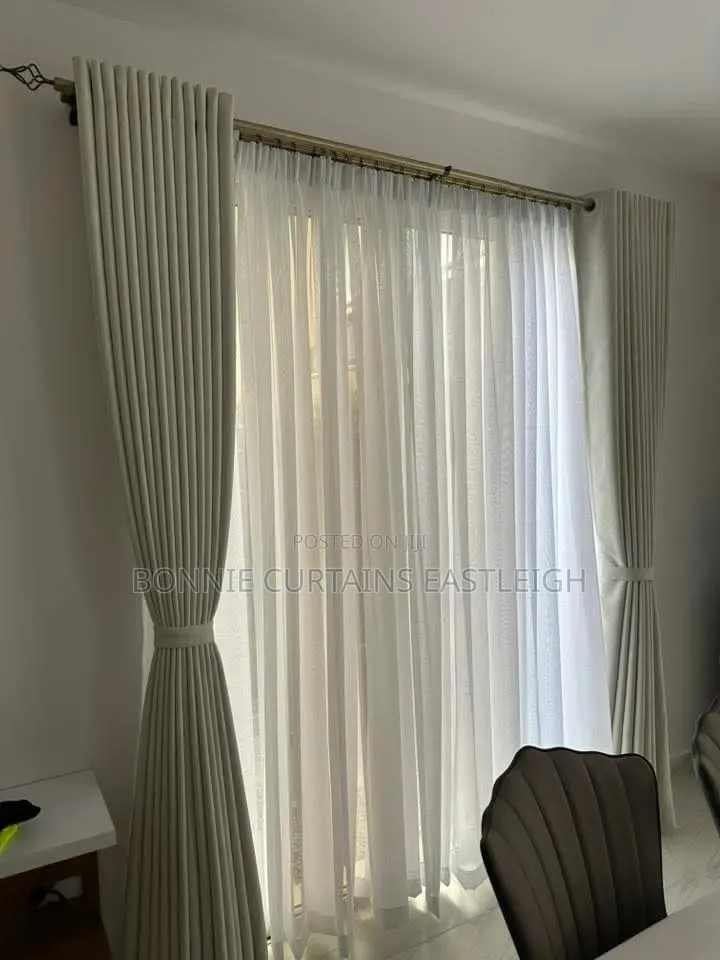 Cream Amazing Curtains for Both Rooms