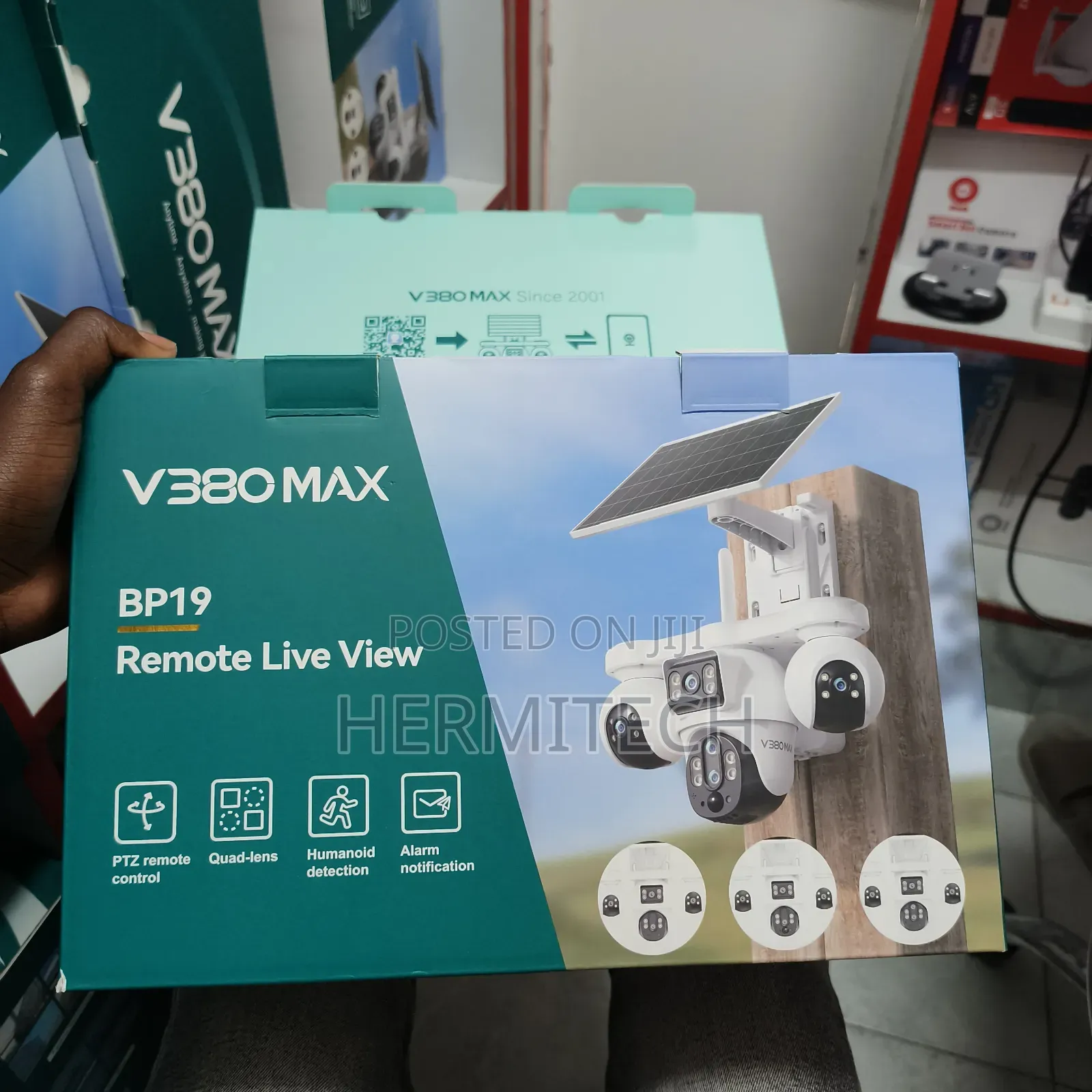 4lens 3ptz Solar Powered CCTV Cameras Outdoor Use