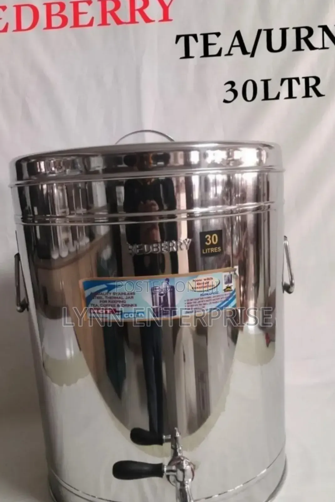 Redberry Premium Range S.Steel Insulated Tea Urn : 30 Ltr
