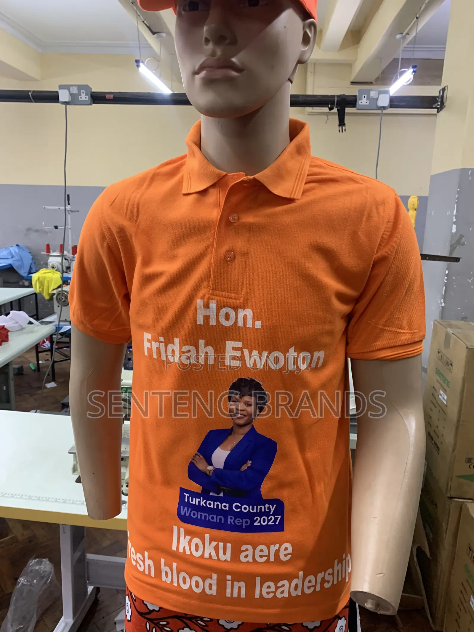 Branded Cotton Polo Neck T-Shirt