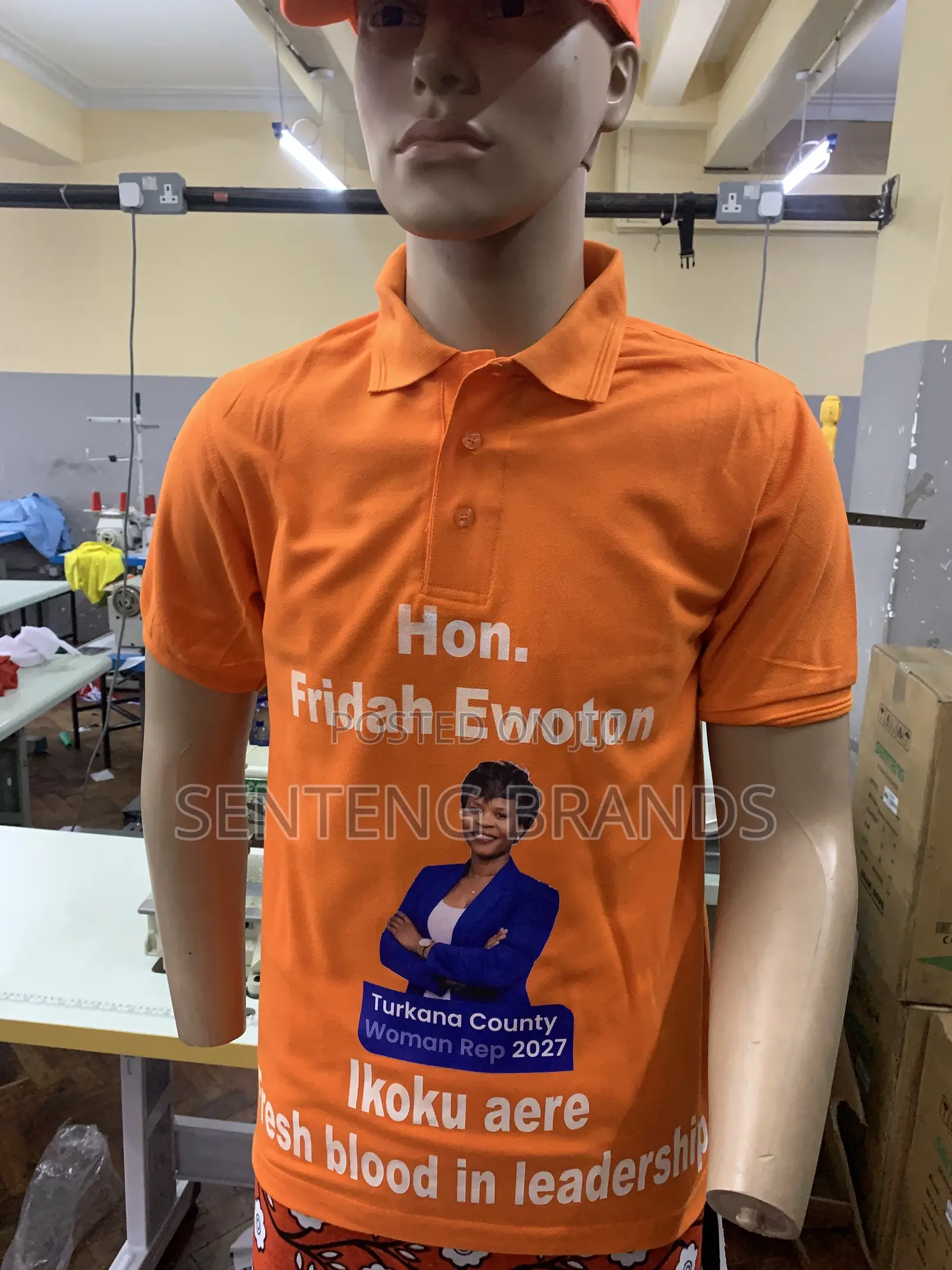Branded Cotton Polo Neck T-Shirt
