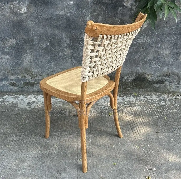 Event Chair: Wooden Dining Chair With Natural Paper Rope Back