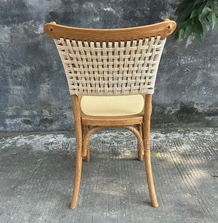 Event Chair: Wooden Dining Chair With Natural Paper Rope Back